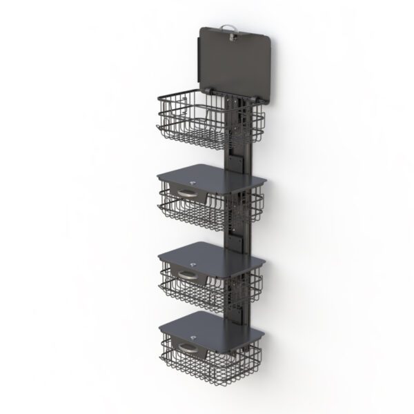Maximize Space and Efficiency in Medical Environments: AFC Medical Furniture: Wall Mounted Track Secure Basket Storage
