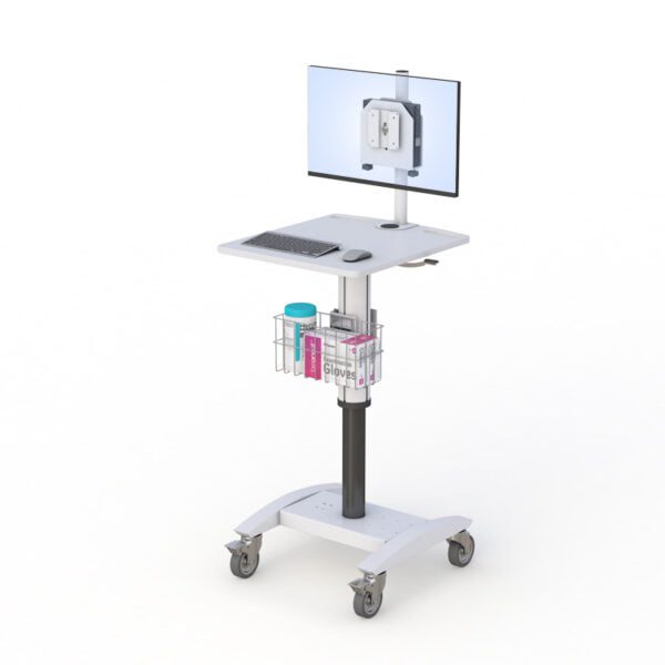 AFC Medical Utility Cart with Computer Tray and Wheels Mount