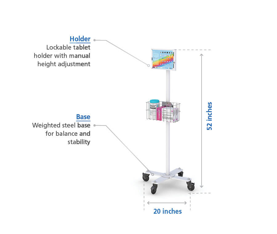772931 Ergonomic Tablet Cart specs 01