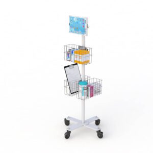 Portable Tablet Cart by AFC A compact and mobile cart designed to securely hold and charge tablets.