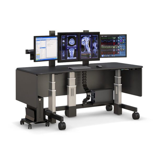 Triple Monitor AFC Ergonomic Cardiologist Reading Room Desk: Enhance Comfort and Productivity