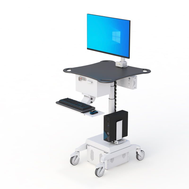 Mobile computer cart by AFC for efficient navigation in office settings.