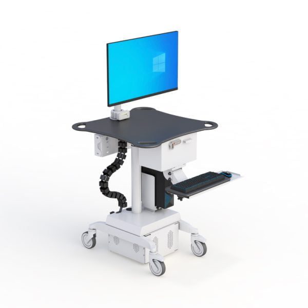 Medical Adjustable Computer Cart on Wheels