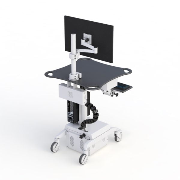 Medical Height Adjustable Computer Cart on Wheels