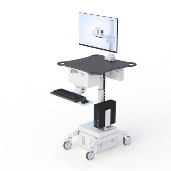 Medical Height Adjustable Computer on Wheels