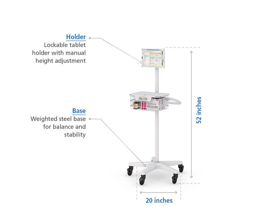 Mobile ELBI lightweight cart with locking secure basket