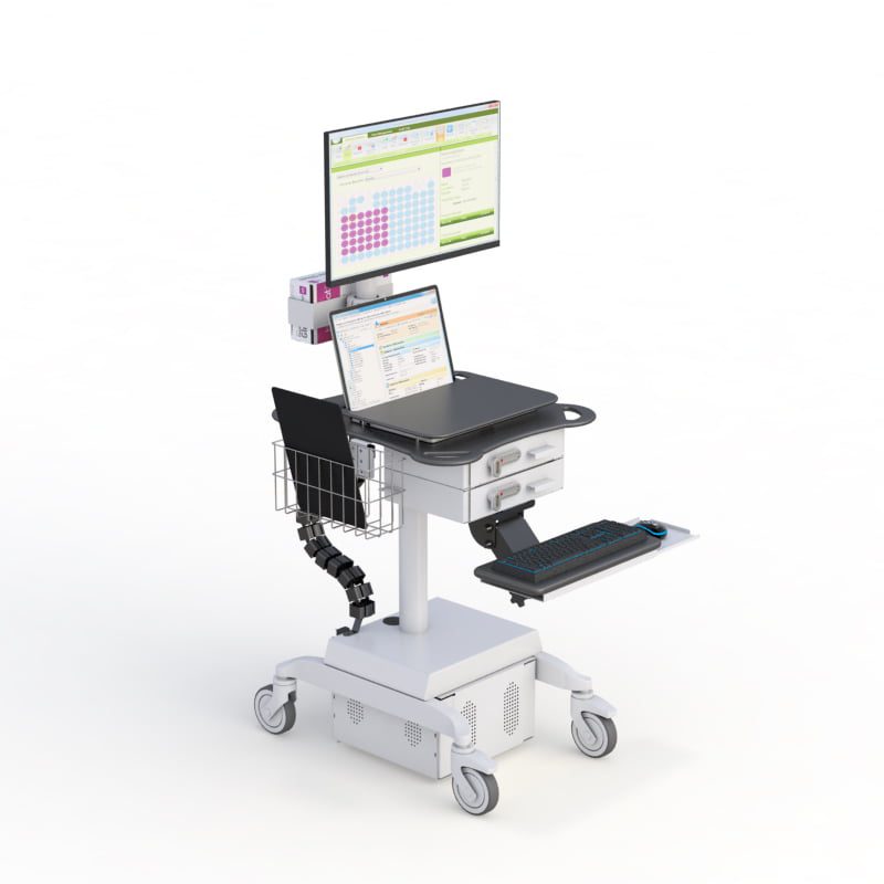 AFC point of care computer carts designed for easy mobility and accessibility.