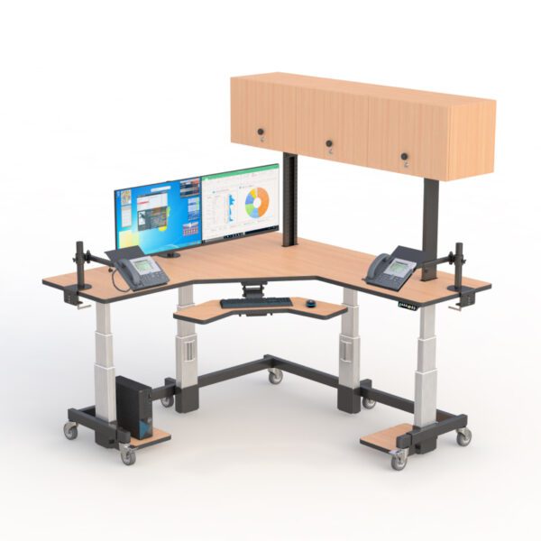 ergonomic l shaped sit stand desk