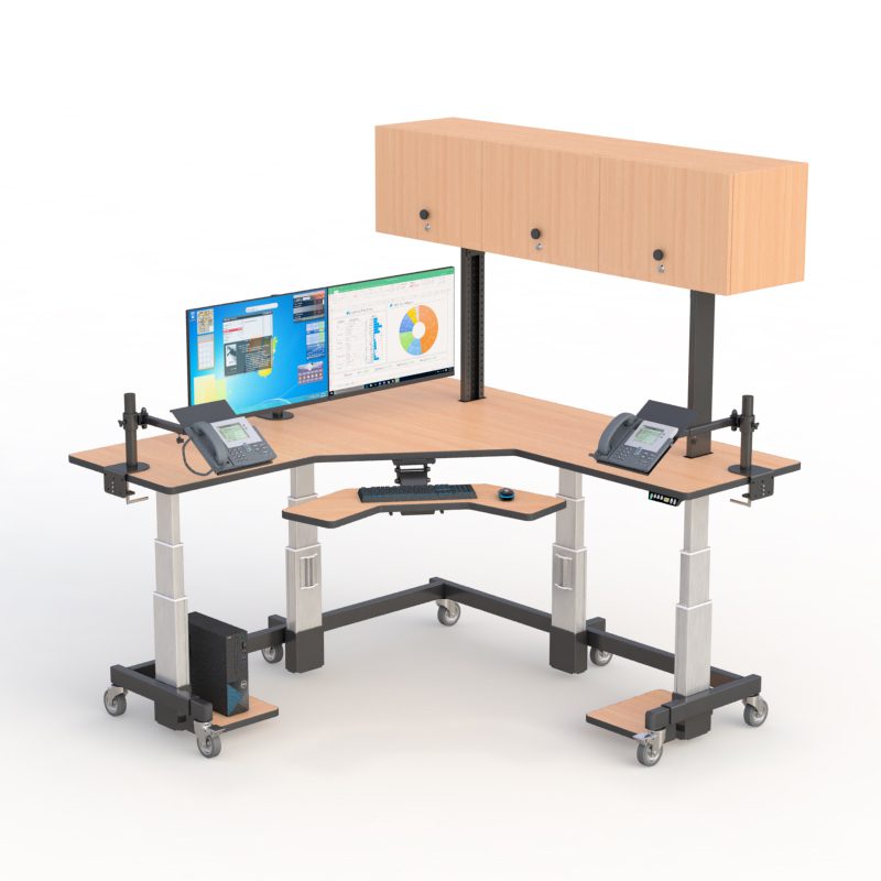 Single tier L-shaped desk by AFC. Sleek design with ample workspace. Perfect for home or office use.