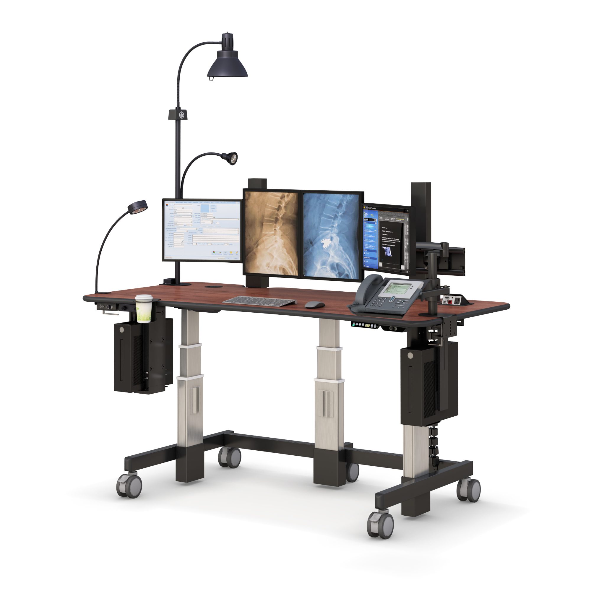 height adjustable desk with all accessories optios