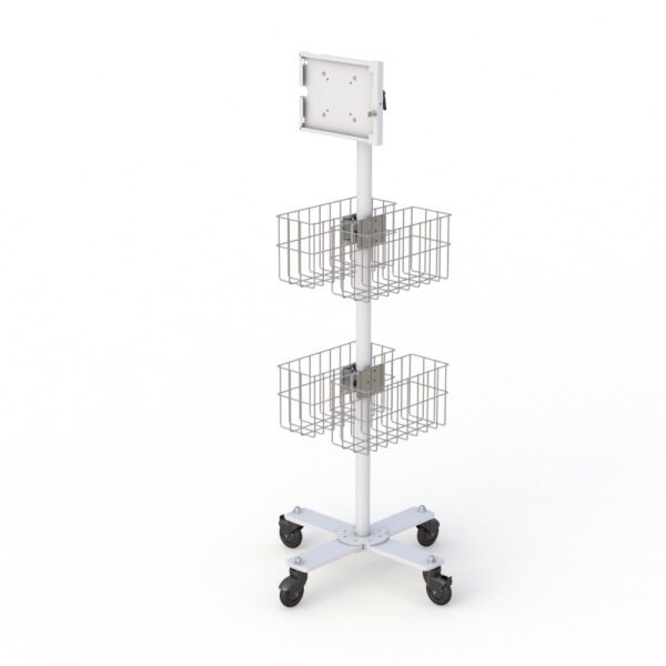 Adjustable Mobile Tablet Computer Cart with Storage by AFC - Image 4