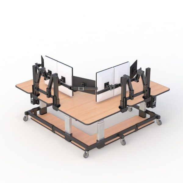 772189 ergonomic l shape adjustable desk