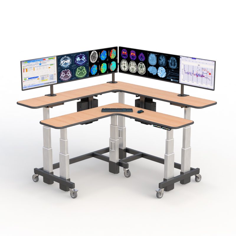 Mesa de ordenador con soporte para tres monitores - AFC Industries
