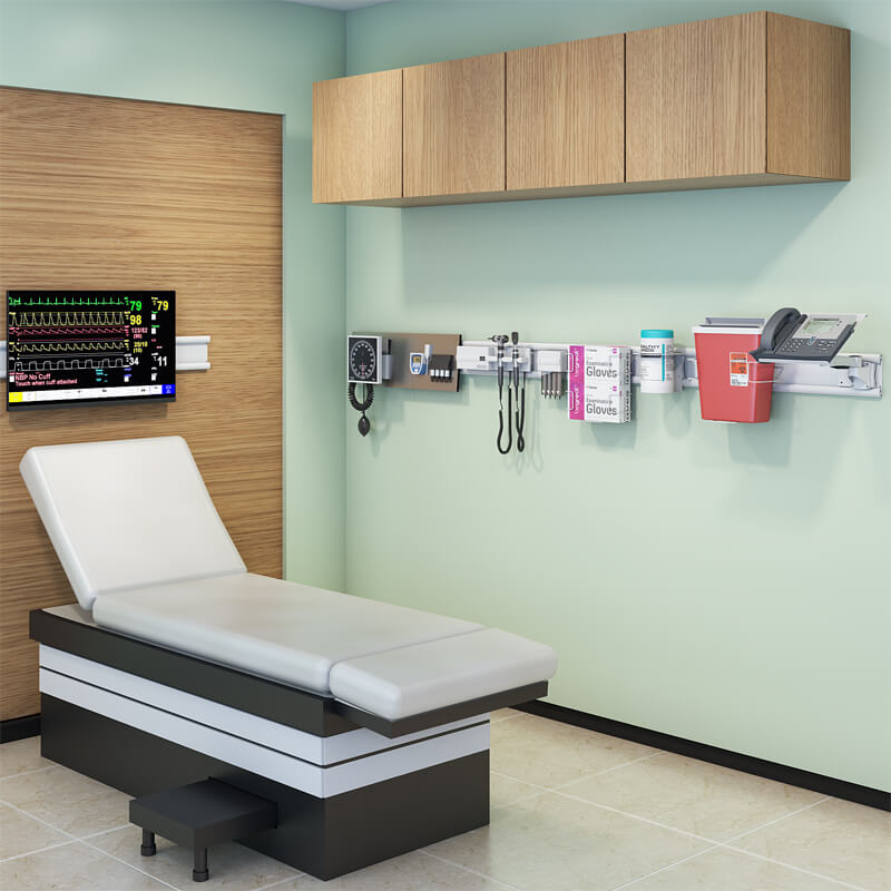 hospital room wall mounted horizontal track systems