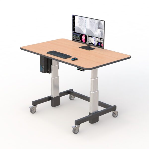 Single tier Metal desk by AFC. A sleek and sturdy desk made of metal. Perfect for any workspace.
