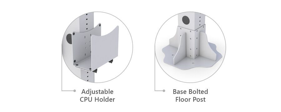 772961 Industrial Floor Post with Dual Pneumatic Arms details 02