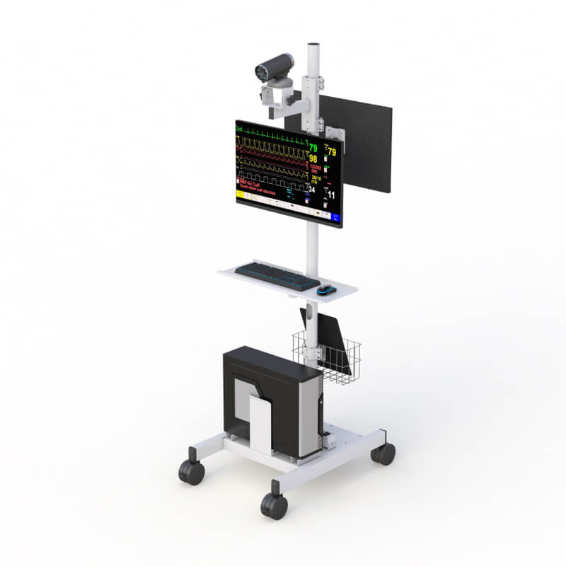 772991 Dual Monitor Telemedicine Pole Cart 01