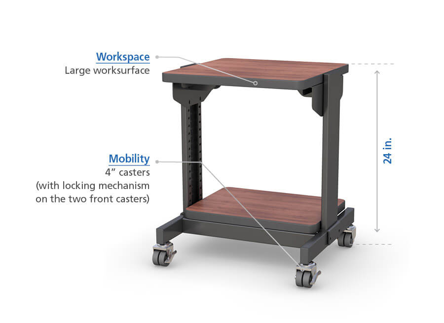 Detailed product specifications for Adjustable Mobile Printer Cart