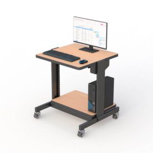 Adjustable mobile workstations with durable steel frame and spacious worksurface