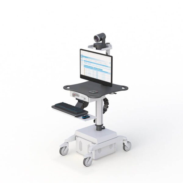 Logitech Rally Camera Medical Cart set up for telehealth consultation