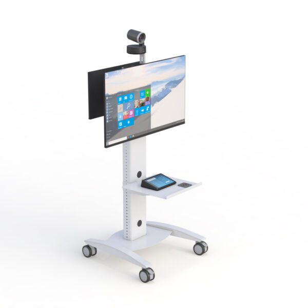 Double Display Telemedicine Cart – Video Conferencing Workstation for Healthcare View