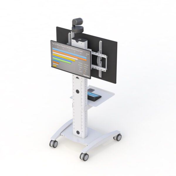 Double Display Telemedicine Cart – Video Conferencing Workstation for Healthcare View