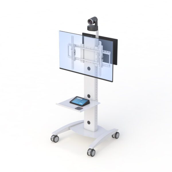 Double Display Telemedicine Cart – Video Conferencing Workstation for Healthcare View