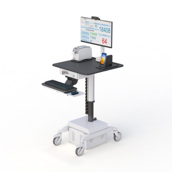 Ergonomic Mobile Workstation for Zebra Point-of-Care Access