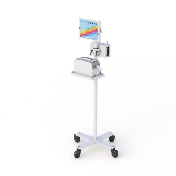 Industrial Mobile Tablet Cart with Zebra Printer and Scanner Mounts