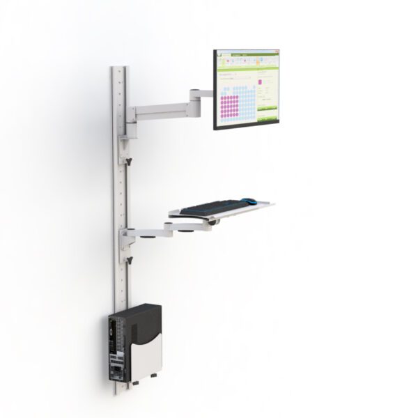 Sliding Wall Track Computer Workstation – Ergonomic Wall-Mounted System - Image 3