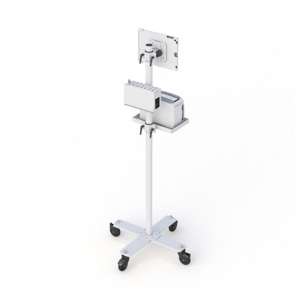 Industrial Mobile Tablet Cart with Zebra Printer and Scanner Mounts - Image 3