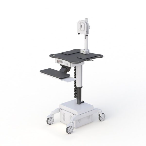 Casters with front locking mechanism for cart stability