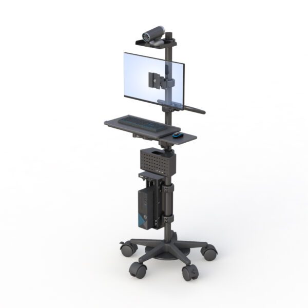 Mobile Medical Pole Cart – Height Adjustable Healthcare Workstation - Image 3