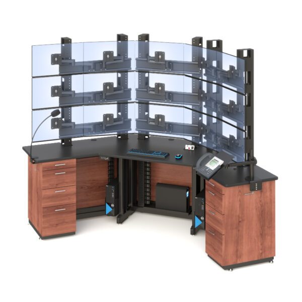 High-Capacity Multi-Monitor Corner Workstation - Image 2