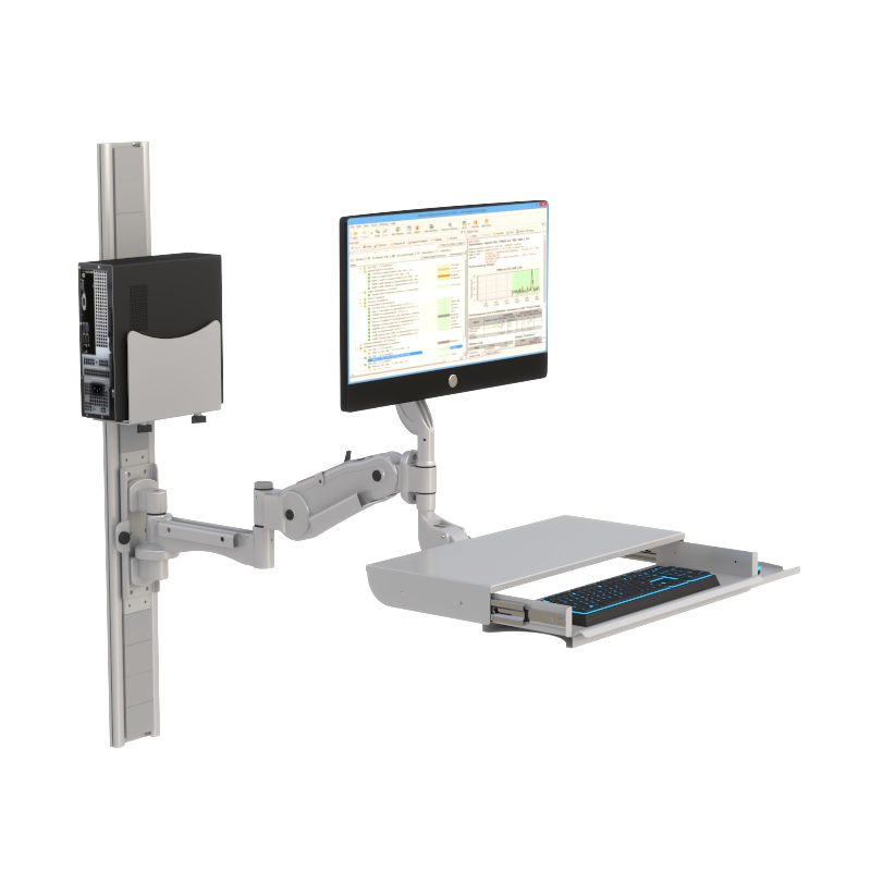 Wall-Mounted Sit-Stand Computer Workstation - Image 5
