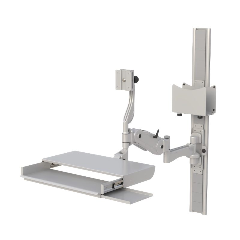 Wall-Mounted Sit-Stand Computer Workstation - Image 2