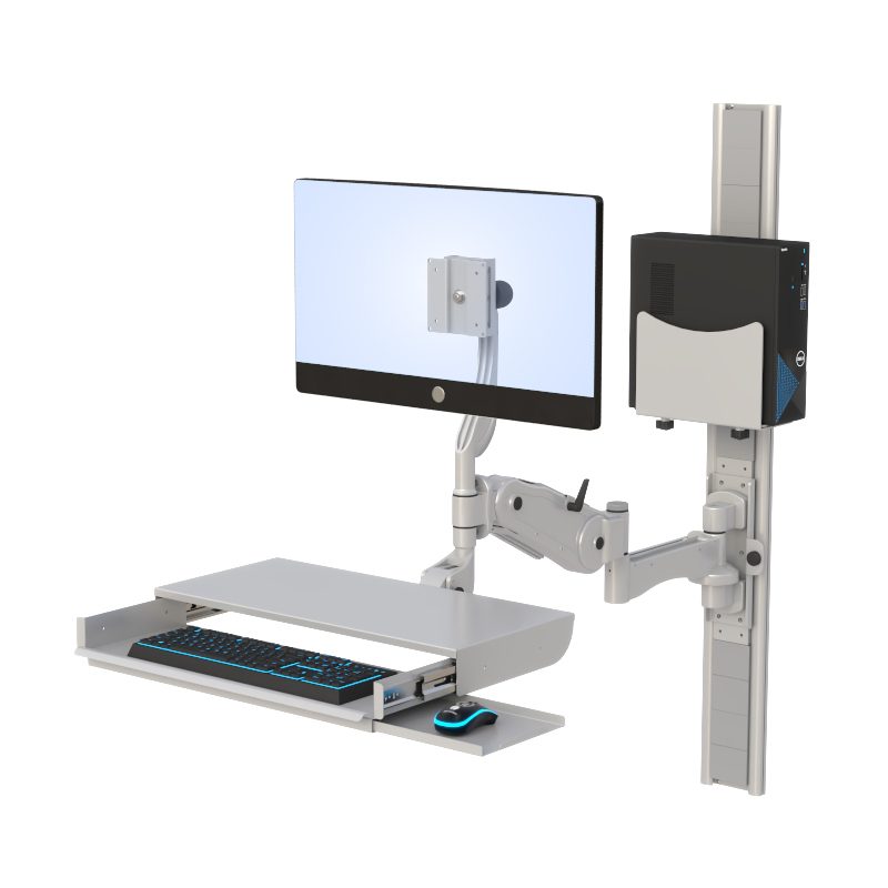 Wall-Mounted Sit-Stand Computer Workstation - Image 4