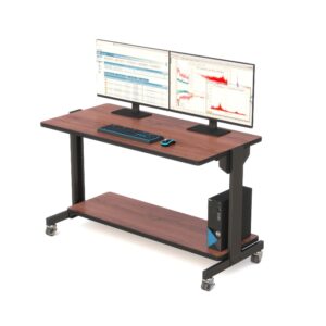 AFC Dual-Shelf Utility Cart 48-Inch: Heavy-Duty Mobile Cart for Streamlined Workspace Organization