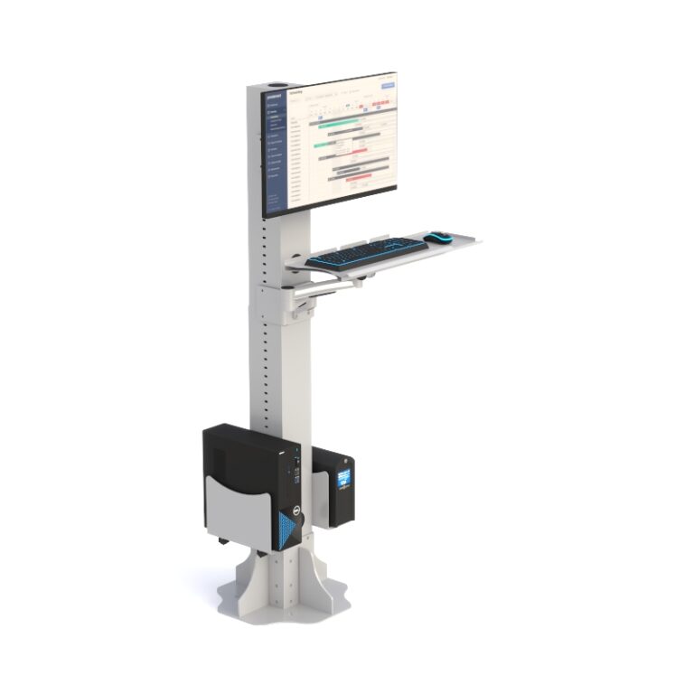 Floor Post with Dual CPU Holders & Keyboard Arm | AFC