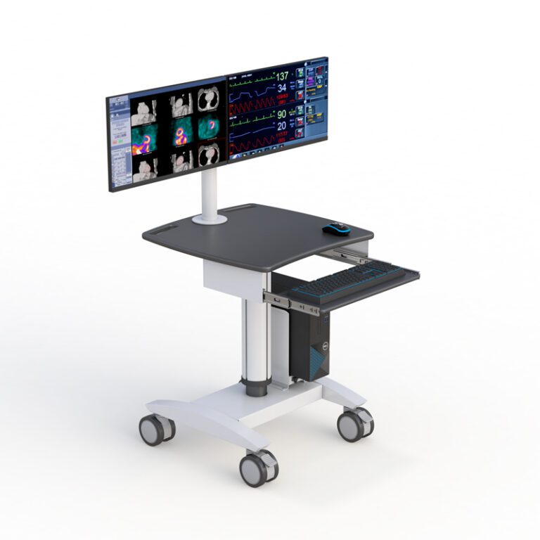 Mobile Dual-Monitor Computer Workstation | AFC Industries