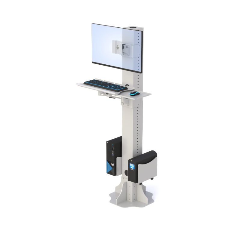 Floor Post with Dual CPU Holders & Keyboard Arm | AFC