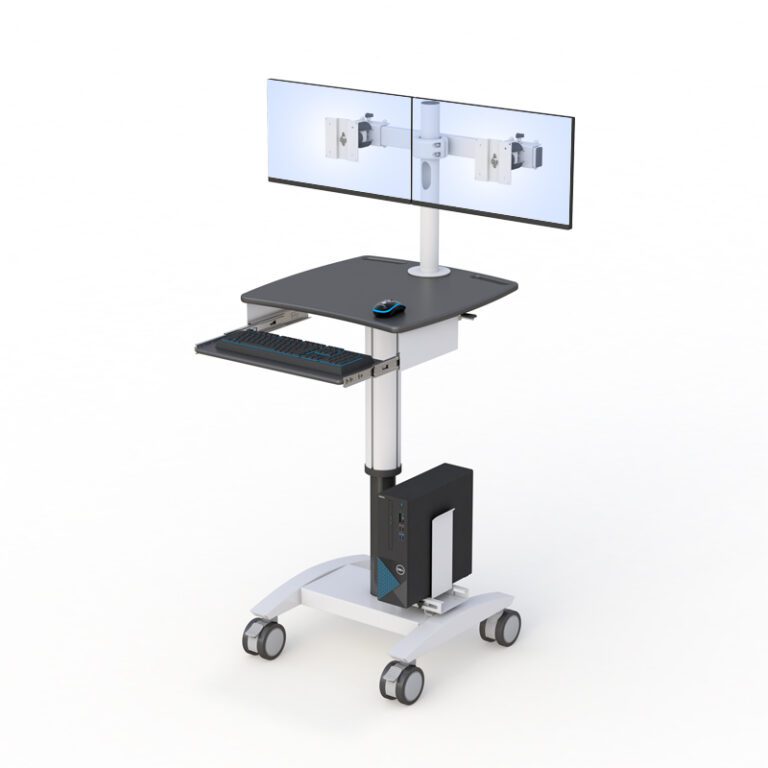 Mobile Dual-Monitor Computer Workstation | AFC Industries