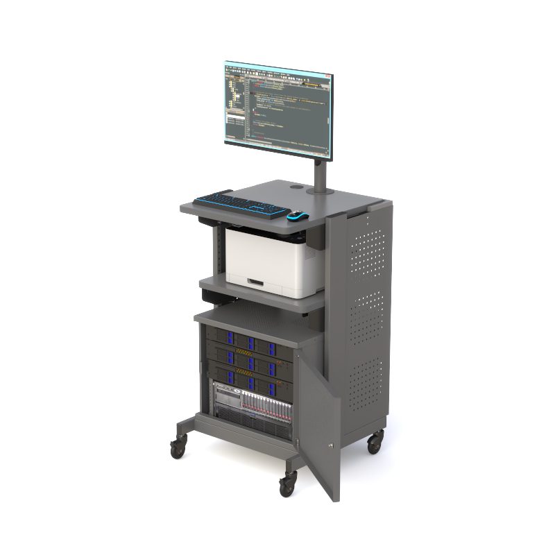 Height-Adjustable Mobile IT Workstation Cart - Image 2