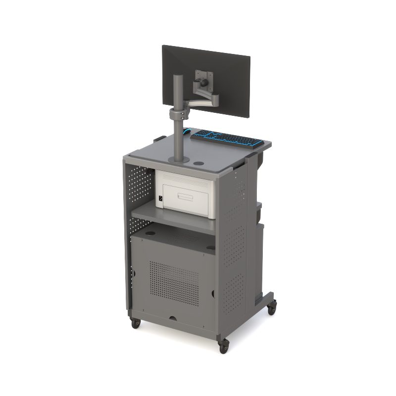 Height-Adjustable Mobile IT Workstation Cart - Image 4