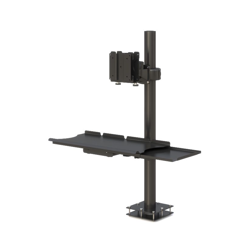 Desk-Mounted Monitor & CPU Pole Workstation - Image 7