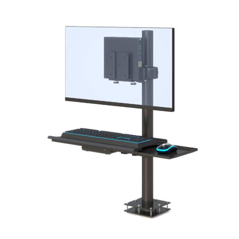 Desk-Mounted Monitor & CPU Pole Workstation | AFC Industries