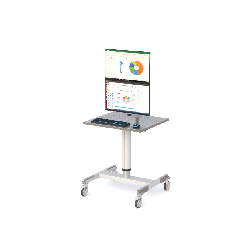 Perforated Cleanroom Workstation with Dual Monitor Arms-773240 - Image 2