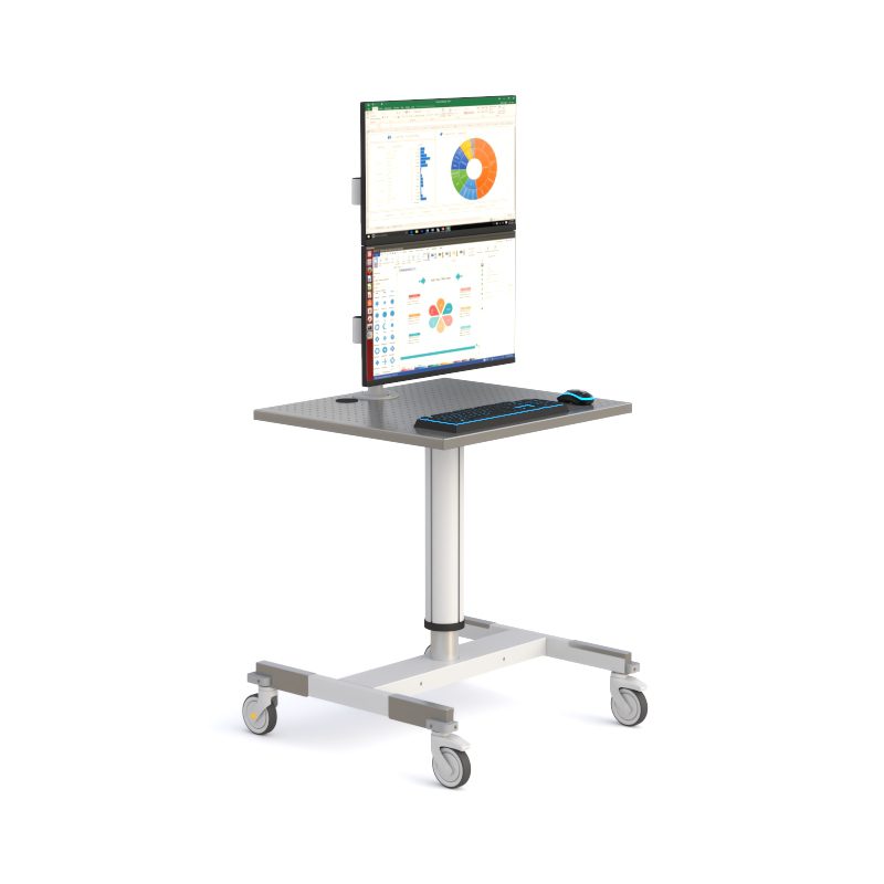 Perforated Cleanroom Workstation with Dual Monitor Arms-773240 - Image 3