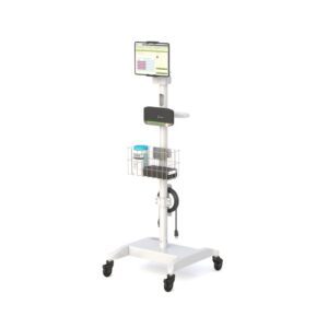 Mobile Medical Tablet Cart with Adjustable Arm & Storage Basket