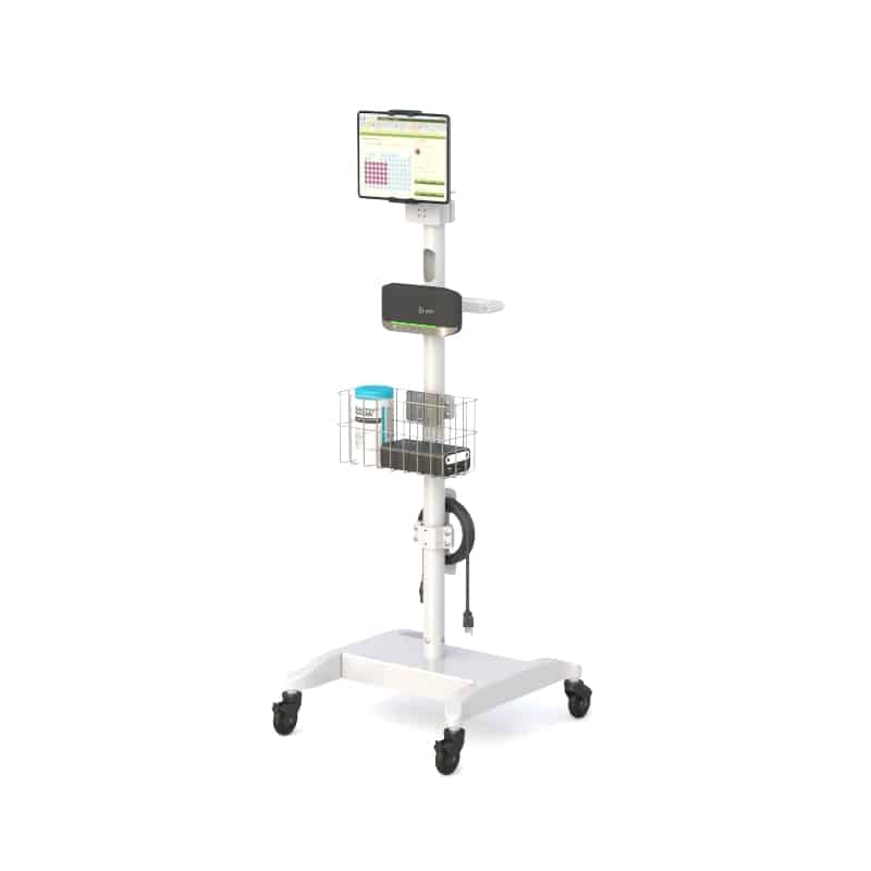 Mobile Medical Tablet Cart with Adjustable Arm & Storage Basket 1 02 2 AFC Industries